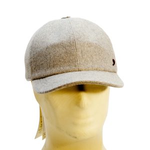 berretto tipo golf in lana cashmere con fascia elastica posteriore nocciola