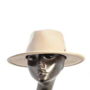 cappello in feltro di lana color visone