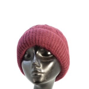 Cuffia msto lana angora bordeaux