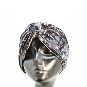 Turbante in velluto di cotone antracite