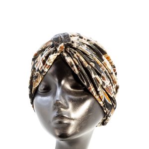 Turbante in velluto di cotone fantasia