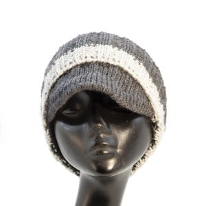 Cuffia in misto lana con visiera