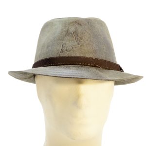 Trilby in ecopelle, impermeabile, grigio