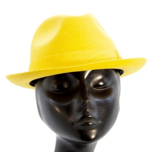 Trilby in feltro di lana giallo