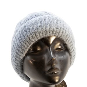Cuffia in misto lana ed alpaca azzurra