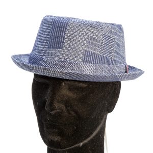 "Cappello modello "Pork Pie" in tessuto di cotone
