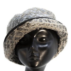 Cappello in tessuto marmorizzato argento