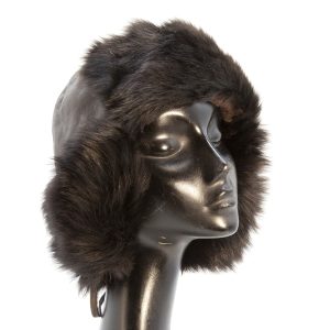 Aviatore in pelle e lapin marrone