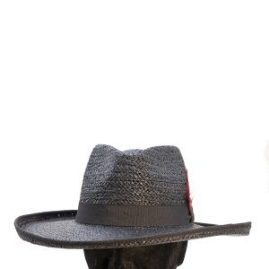Modello "Ranchero" in treccia rafia, nero