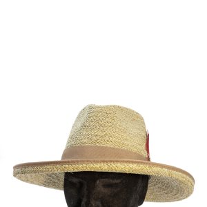 Modello "Ranchero" in treccia raffia verde