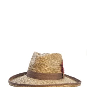 Modello "Ranchero" in treccia rafia, tabacco