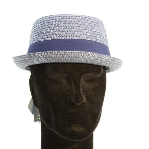 Pork pie in papier bianco e blu