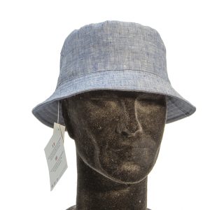 Buckett in lino reversibile azzurro blu