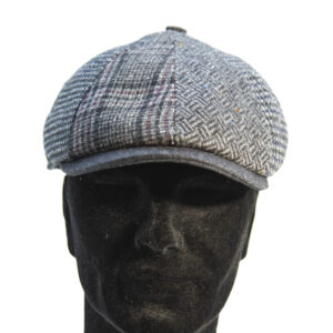 Berretto a 8 spicchi patchwork toni del grigio